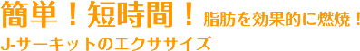 簡単！短時間！脂肪を効果的に燃焼！ J-サーキットのエクササイズ